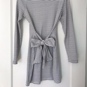Missguided Black & White Stripped Sweater Dress